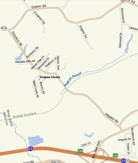 Goodman Road in New Kent County, Virginia